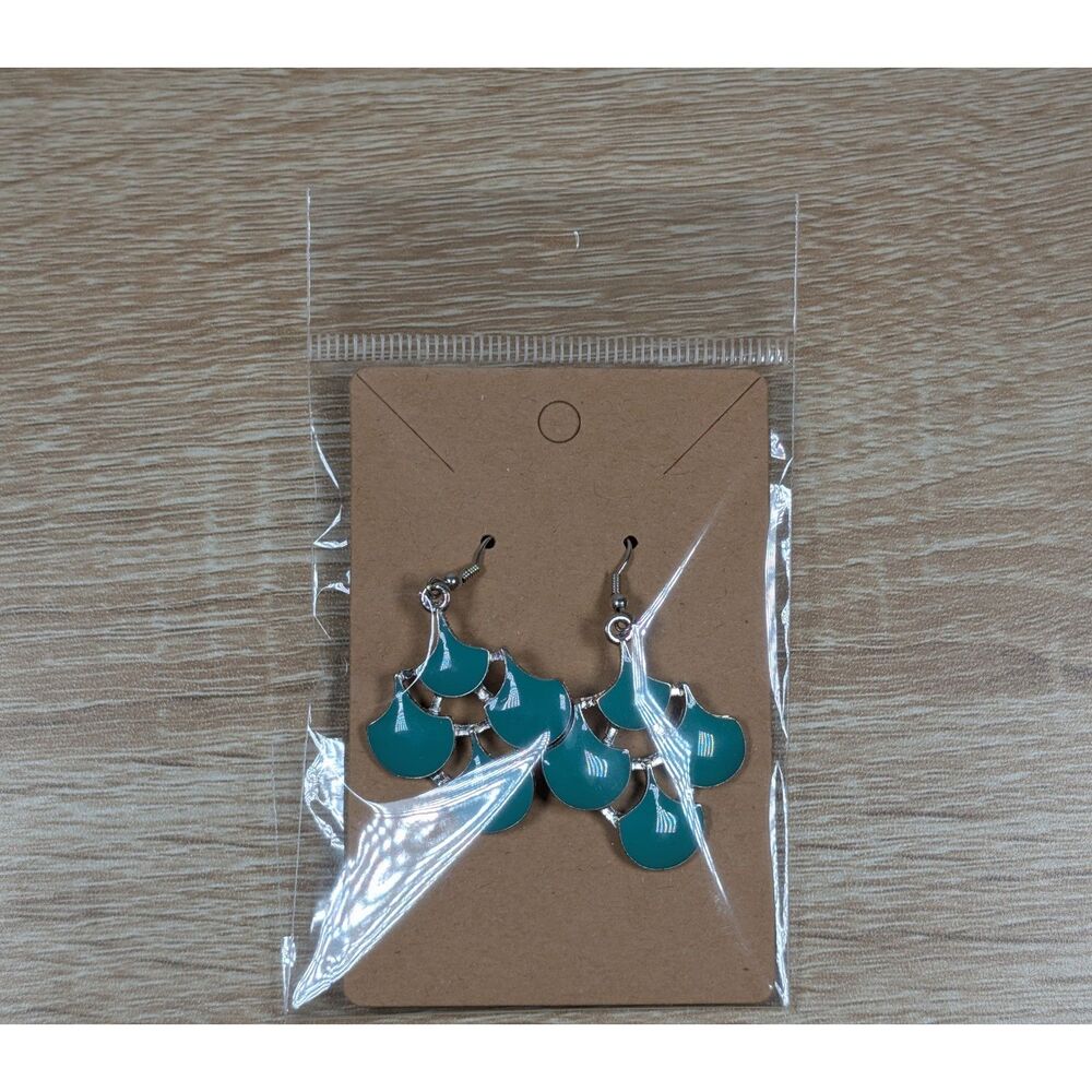 Boho Dangle Earrings Turquoise Teardrop Chandelier Silver Tone Fashion Jewelry